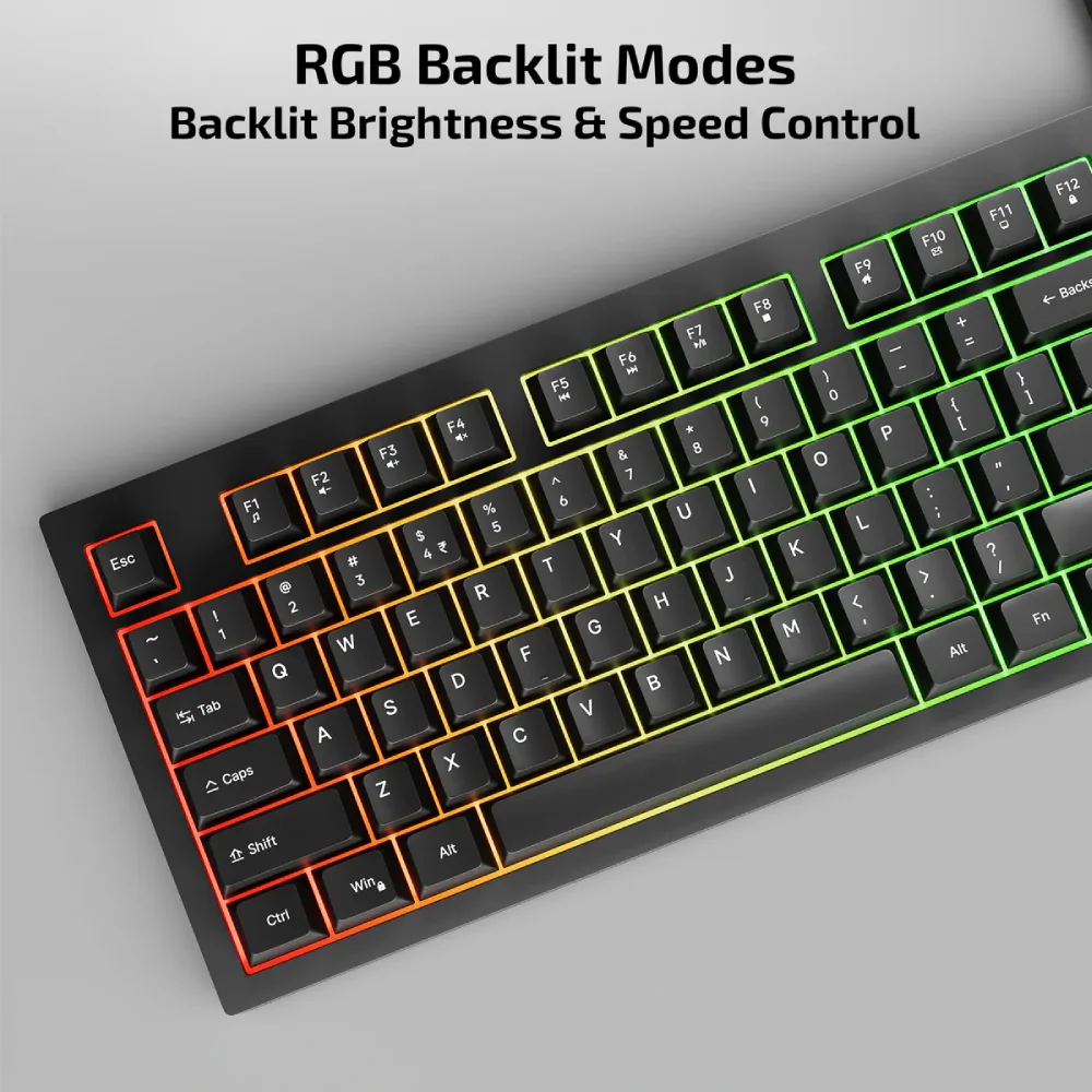 Iball USB Keyboard RGB Qwerty500 Black view 3